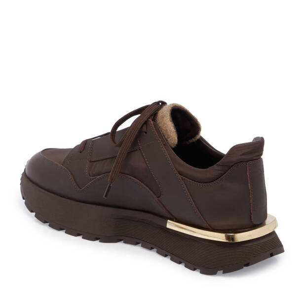 Kahve Deri - Tekstil Erkek Sneaker - E23S1AY56358-I8M - 2