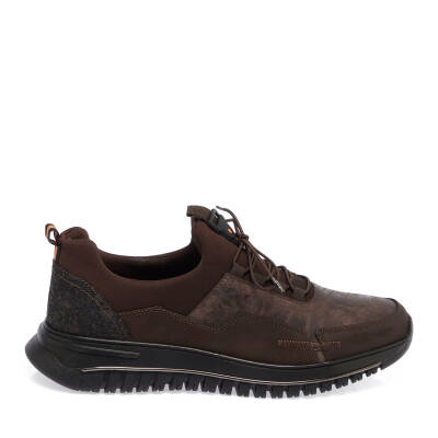  Kahve Deri-Tekstil Erkek Sneaker - E23S1AY56388-A24 - 3