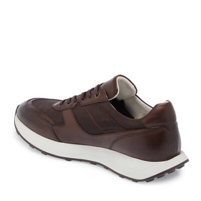  Kahve Deri-Tekstil Erkek Sneaker - E24I1AY56870-B90 - 2