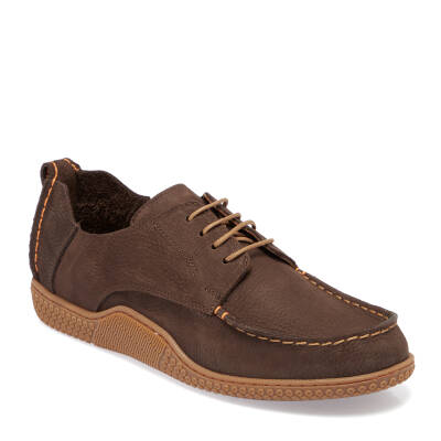 Kahve Nubuk Deri Erkek Casual Ayakkabı - E25I1AY57175-A39 