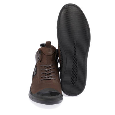  Kahve Nubuk Deri Erkek Sneaker - E23S1AY56455-A39 - 4