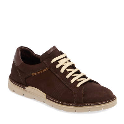 Kahve Nubuk Deri Erkek Sneaker - E24I1AY56777-A39 