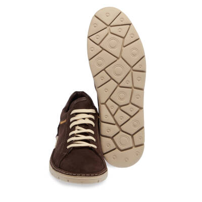 Kahve Nubuk Deri Erkek Sneaker - E24I1AY56777-A39 - 4