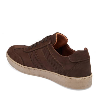  Kahve Nubuk Deri Erkek Sneaker - E24I1AY56862-A39 - 2