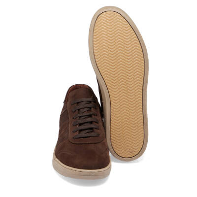  Kahve Nubuk Deri Erkek Sneaker - E24I1AY56862-A39 - 4