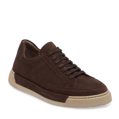  Kahve Nubuk Deri Erkek Sneaker - E24I1AY56905-A39 