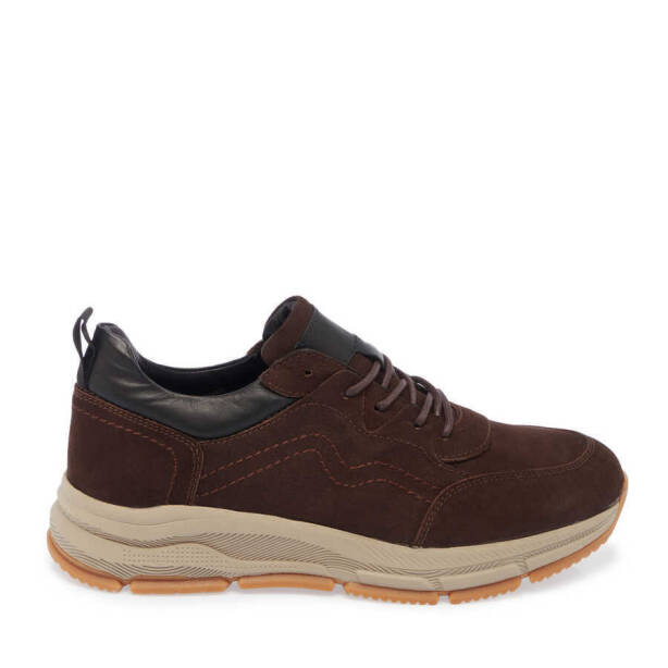 Kahve Nubuk Deri Erkek Sneaker - E24S1AY56982-A39 - 3
