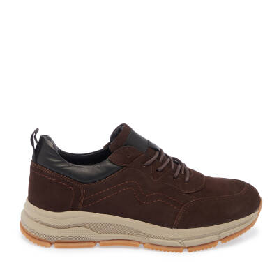  Kahve Nubuk Deri Erkek Sneaker - E24S1AY56982-A39 - 3