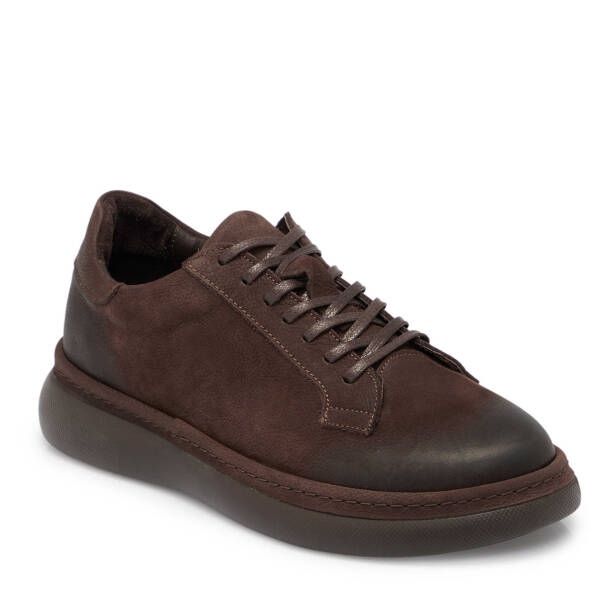 Kahve Nubuk Deri Erkek Sneaker - E25S1AY57471-A39 
