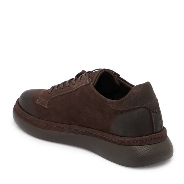 Kahve Nubuk Deri Erkek Sneaker - E25S1AY57471-A39 - 2