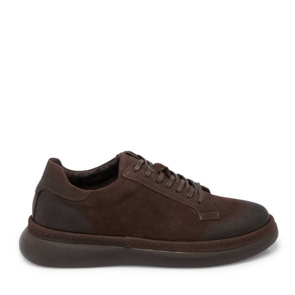 Kahve Nubuk Deri Erkek Sneaker - E25S1AY57471-A39 - 3