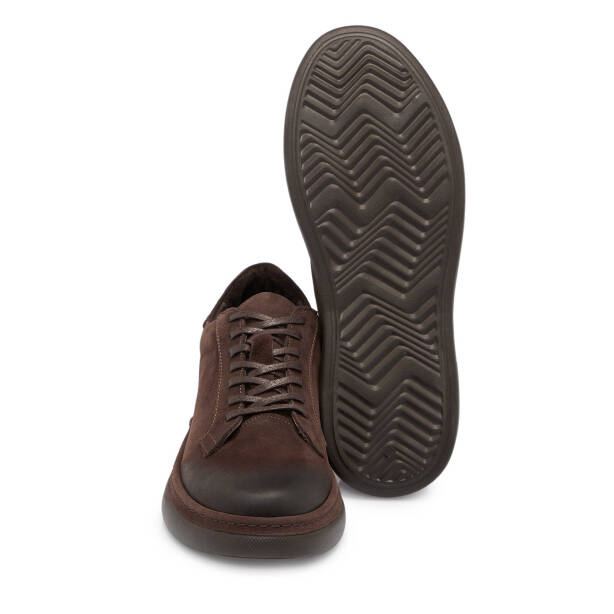 Kahve Nubuk Deri Erkek Sneaker - E25S1AY57471-A39 - 4