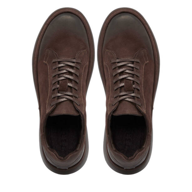 Kahve Nubuk Deri Erkek Sneaker - E25S1AY57471-A39 - 5