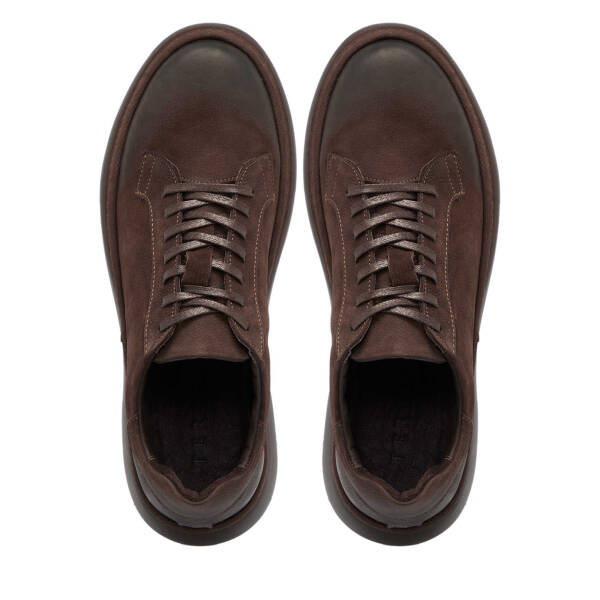 Kahve Nubuk Deri Erkek Sneaker - E25S1AY57471-A39 - 5