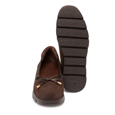 Kahve Nubuk Deri Kadın Casual Ayakkabı - K25S1AY68244-A39 - 4