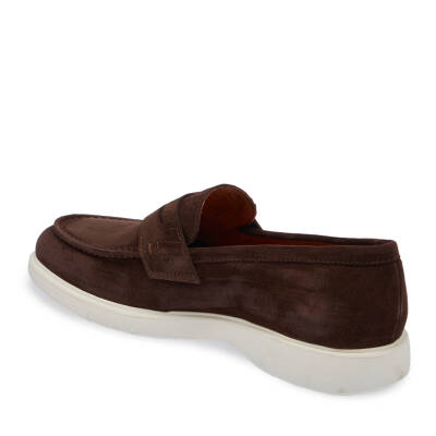  Kahve Süet Deri Erkek Loafer - E24I1AY56785-B85 - 2