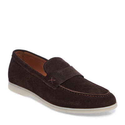  Kahve Süet Deri Erkek Loafer - E24I1AY56788-B85 