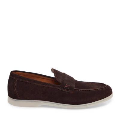  Kahve Süet Deri Erkek Loafer - E24I1AY56788-B85 - 3