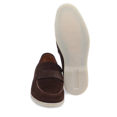  Kahve Süet Deri Erkek Loafer - E24I1AY56788-B85 - 4