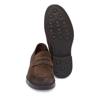 Kahve Süet Deri Erkek Loafer - E24S1AY56971-B85 - 4