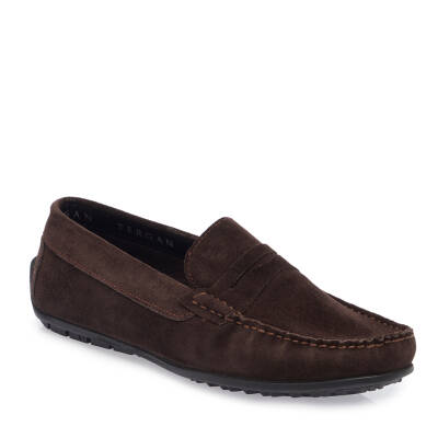 Kahve Süet Deri Erkek Loafer - E25I1AY57298-B85 