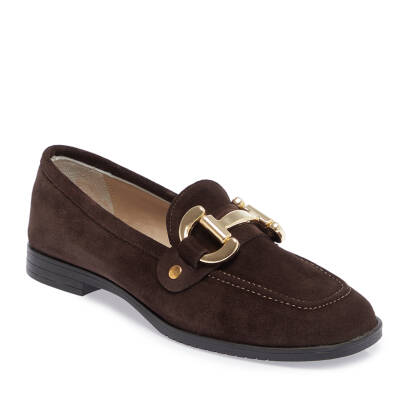  Kahve Süet Deri Kadın Loafer - K23S1AY66787-B85 - 1