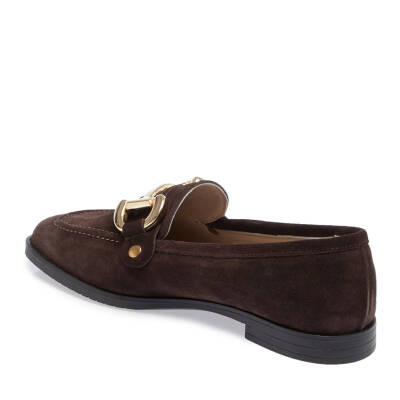  Kahve Süet Deri Kadın Loafer - K23S1AY66787-B85 - 2