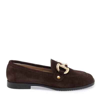  Kahve Süet Deri Kadın Loafer - K23S1AY66787-B85 - 3