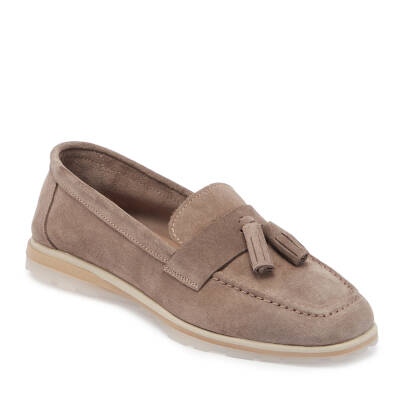  Kahve Süet Deri Kadın Loafer - K24I1AY67311-T86 