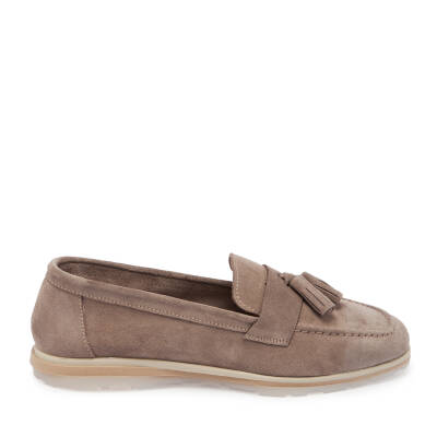  Kahve Süet Deri Kadın Loafer - K24I1AY67311-T86 - 3