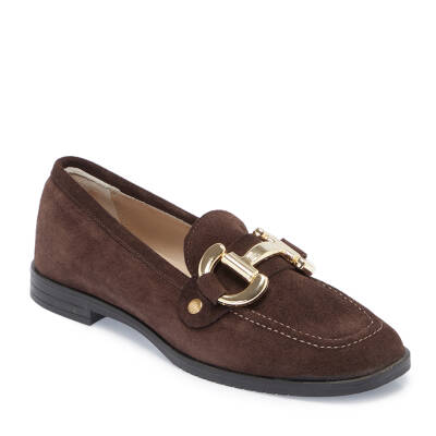  Kahve Süet Deri Kadın Loafer - K24S1AY67568-B85 