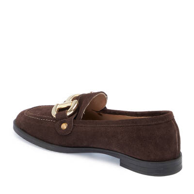  Kahve Süet Deri Kadın Loafer - K24S1AY67568-B85 - 2