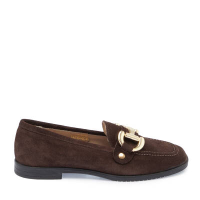  Kahve Süet Deri Kadın Loafer - K24S1AY67568-B85 - 3