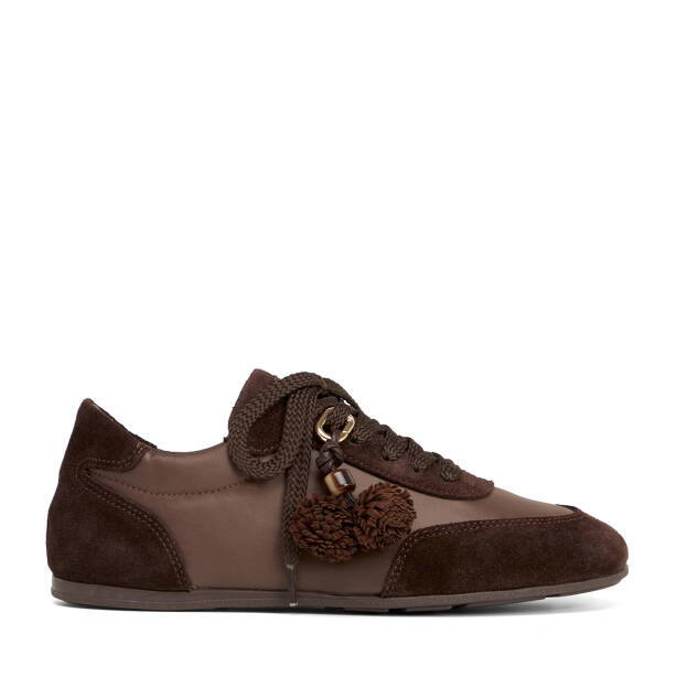 KAHVE-SÜET / KAHVE-TEKSTİL Deri-Tekstil Kadın Sneaker - K26S1AY68841-V4W 