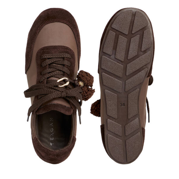 KAHVE-SÜET / KAHVE-TEKSTİL Deri-Tekstil Kadın Sneaker - K26S1AY68841-V4W - 5
