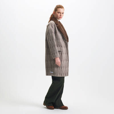 Kahve Tekstil - Kürk Kadın Kürk Kaban - K23KKM320415-U1S - 3
