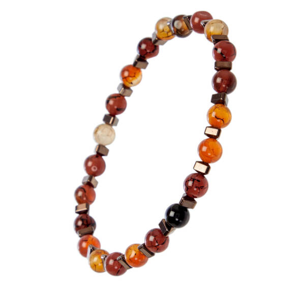 Kahverengi Akik Erkek Bileklik - E1BLK0410460-D63 - 2