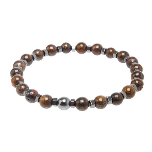 Kahverengi Bronzit Erkek Bileklik - E1BLK0410349-D63 - 1