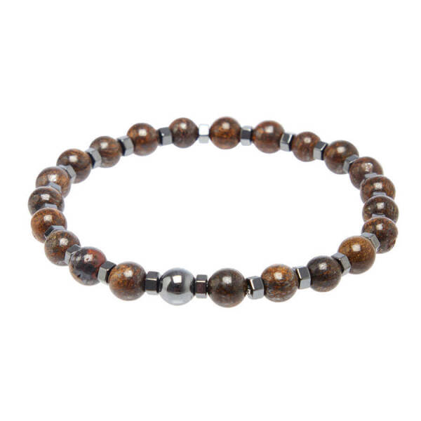 Kahverengi Bronzit Erkek Bileklik - E1BLK0410349-D63 - 1