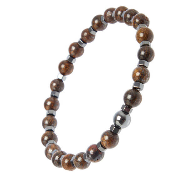 Kahverengi Bronzit Erkek Bileklik - E1BLK0410349-D63 - 2