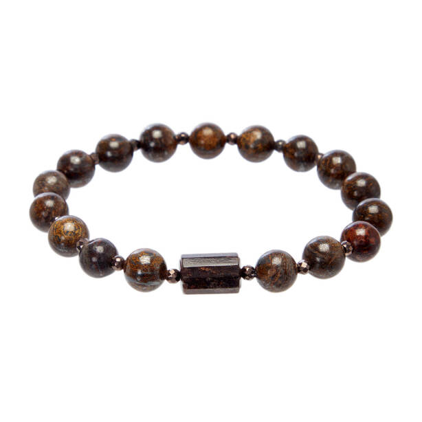 Kahverengi Bronzit Erkek Bileklik - E1BLK0410463-D63 - 1