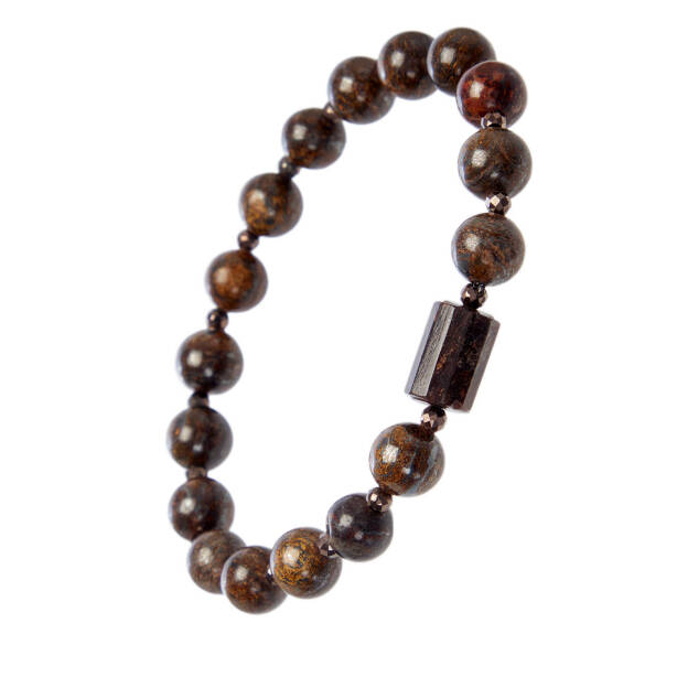 Kahverengi Bronzit Erkek Bileklik - E1BLK0410463-D63 - 2