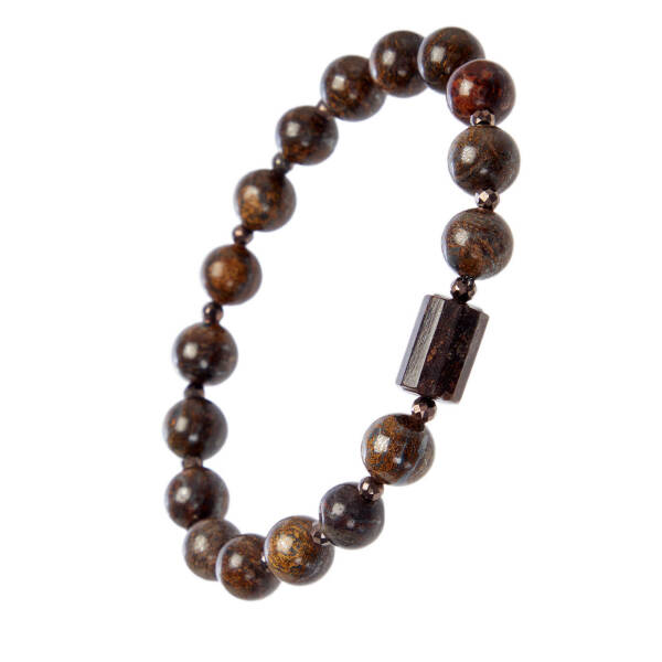 Kahverengi Bronzit Erkek Bileklik - E1BLK0410463-D63 - 2