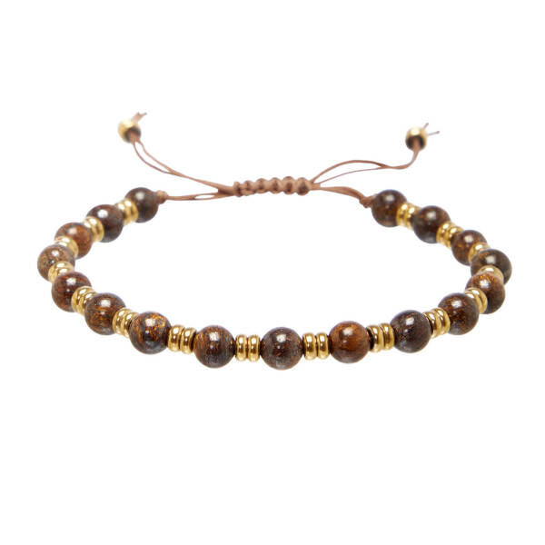 Kahverengi Bronzit Erkek Bileklik - E1BLK0410480-D63 - 1