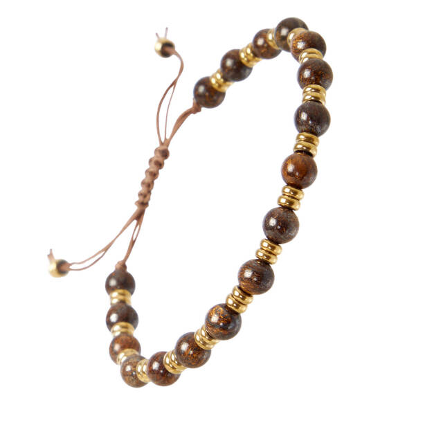 Kahverengi Bronzit Erkek Bileklik - E1BLK0410480-D63 - 2