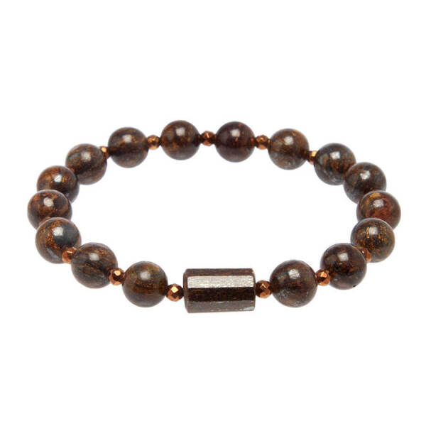 Kahverengi Bronzit Kadın Bileklik - K1BLK0450215-D63 - 1