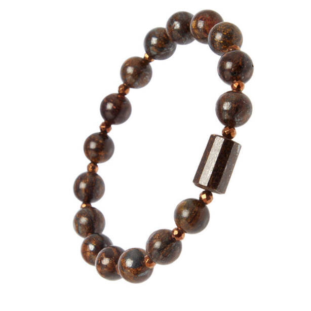 Kahverengi Bronzit Kadın Bileklik - K1BLK0450215-D63 - 2