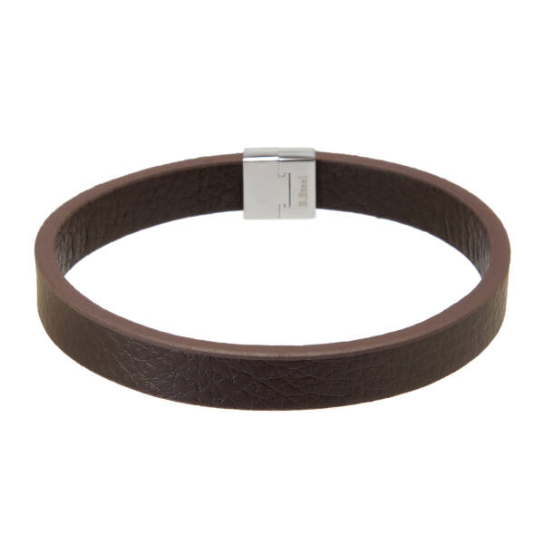 Kahverengi Deri - Çelik Erkek Bileklik - E1BLK0410491-U0O - 1