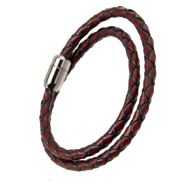 Kahverengi Deri Erkek Bileklik - E1BLK0410169-R9O - 2