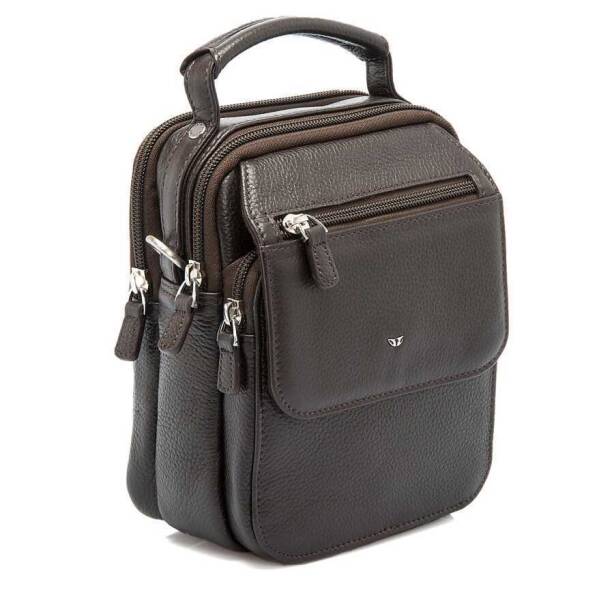 Kahverengi Deri Erkek Çapraz Askılı Çanta - S1AC00021285-A7P - 2